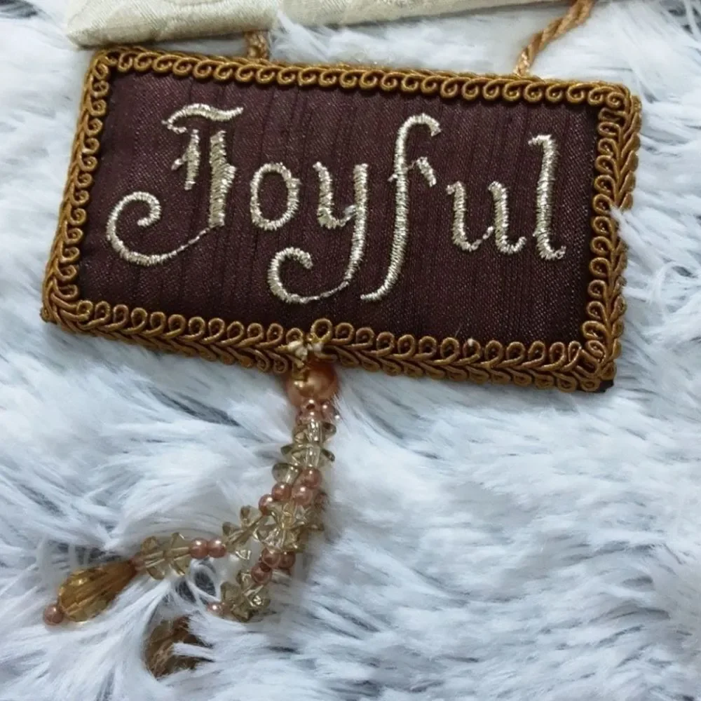 Tree Ornaments Set of Two Embroidered Brocade‎ Picture Frames 3